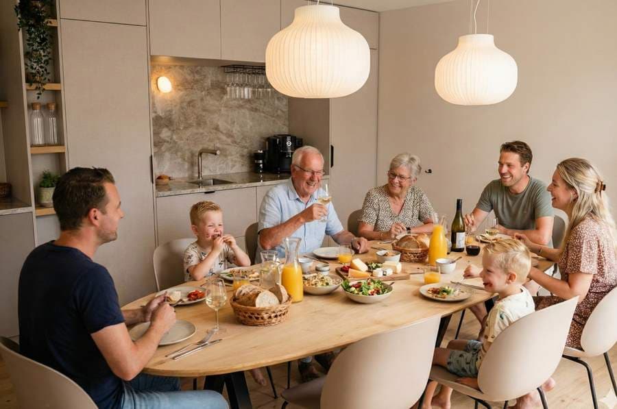 The whole family at the table