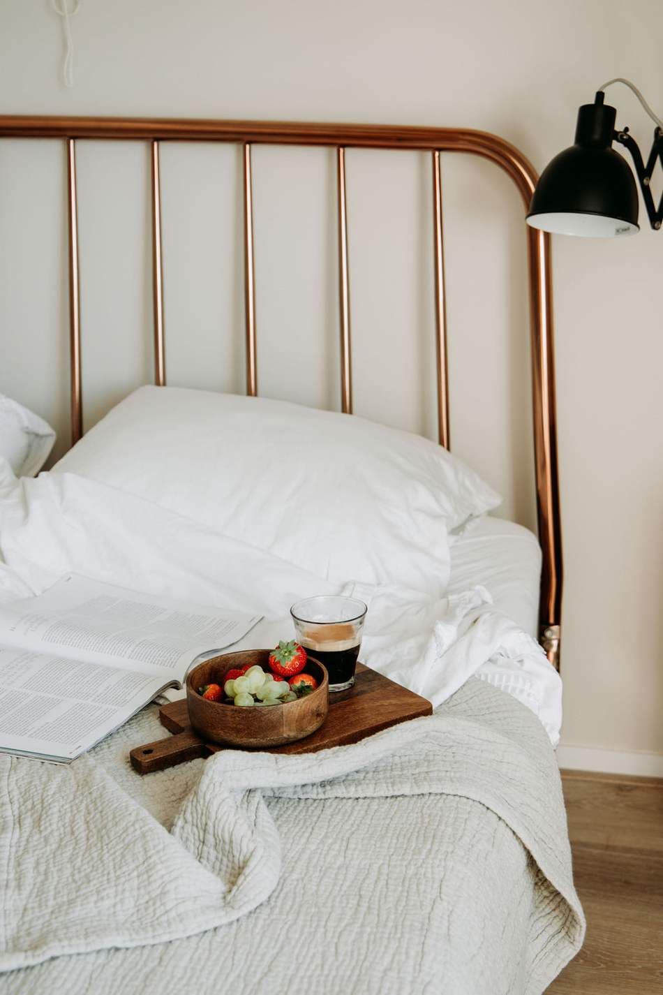 Breakfast in bed in the master bedroom