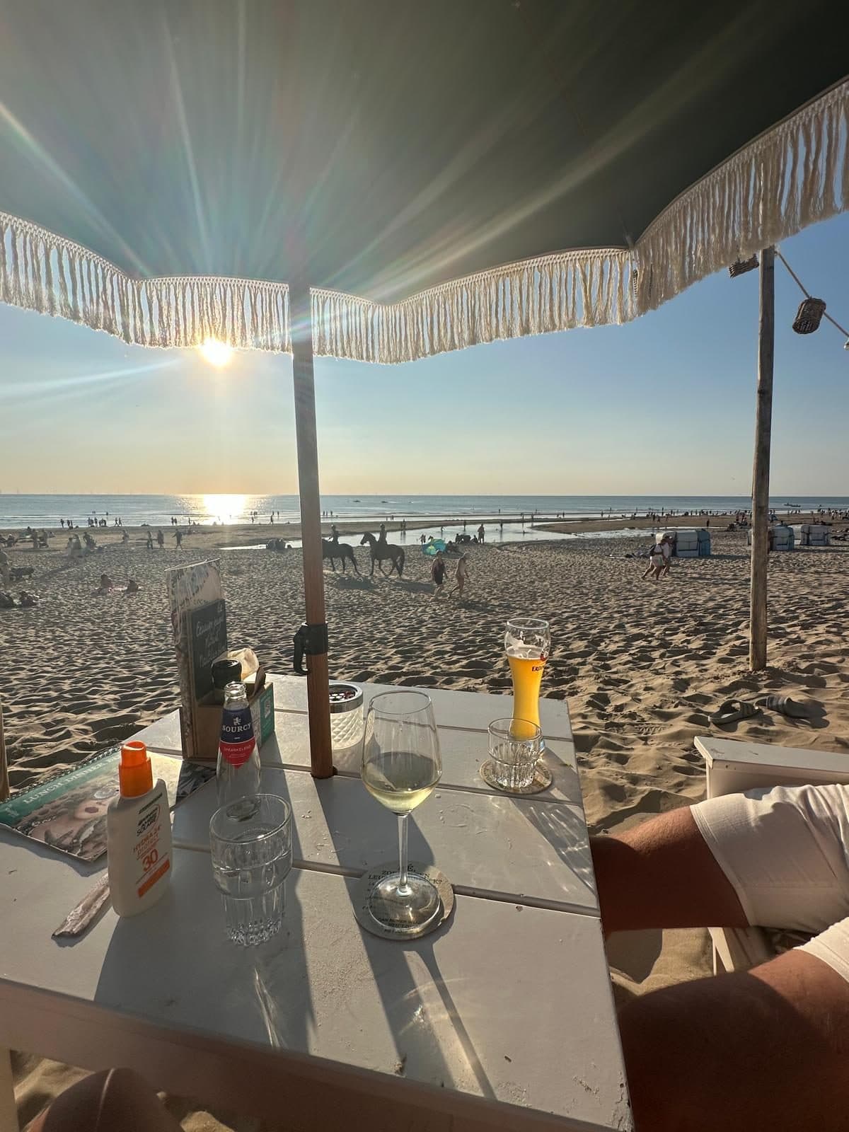 Drinks on the terrace of a beach pavilion in Egmond aan Zee