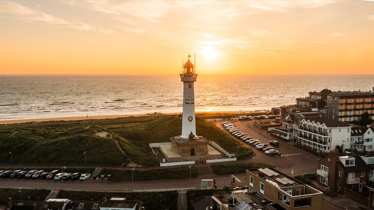Egmond lighthouse at sunset